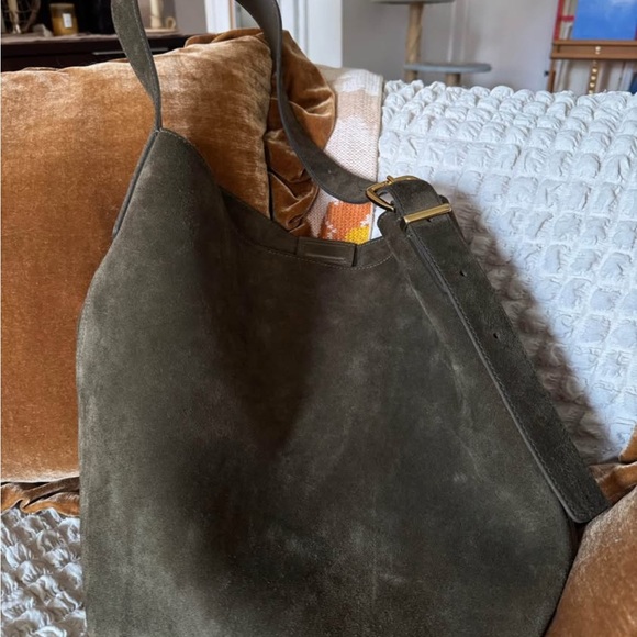 Madewell Handbags - Madewell The Essential Bucket Tote in Shaded Olive suede